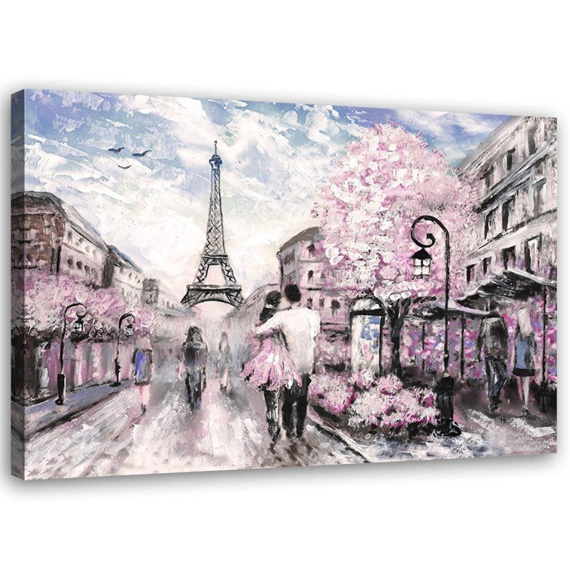 ClassicLiving 'Lovers in the Paris' Wrapped Canvas Painting Print